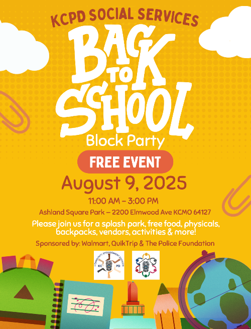 KCPD Back to School Block Party Volunteers Needed